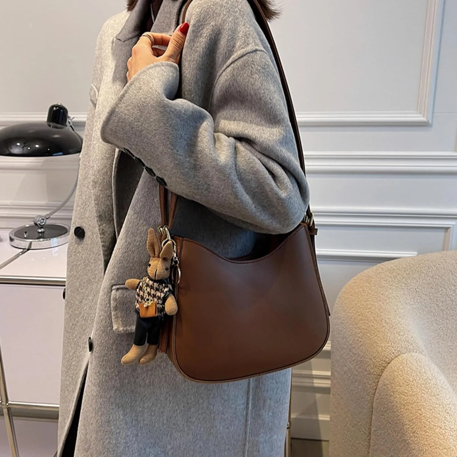 DOTBABY Trendy Shoulder Bag for Women, Stylish Tote Bag for Women Ladies with Zipper for Work,Travel,Shopping,Party Pendant