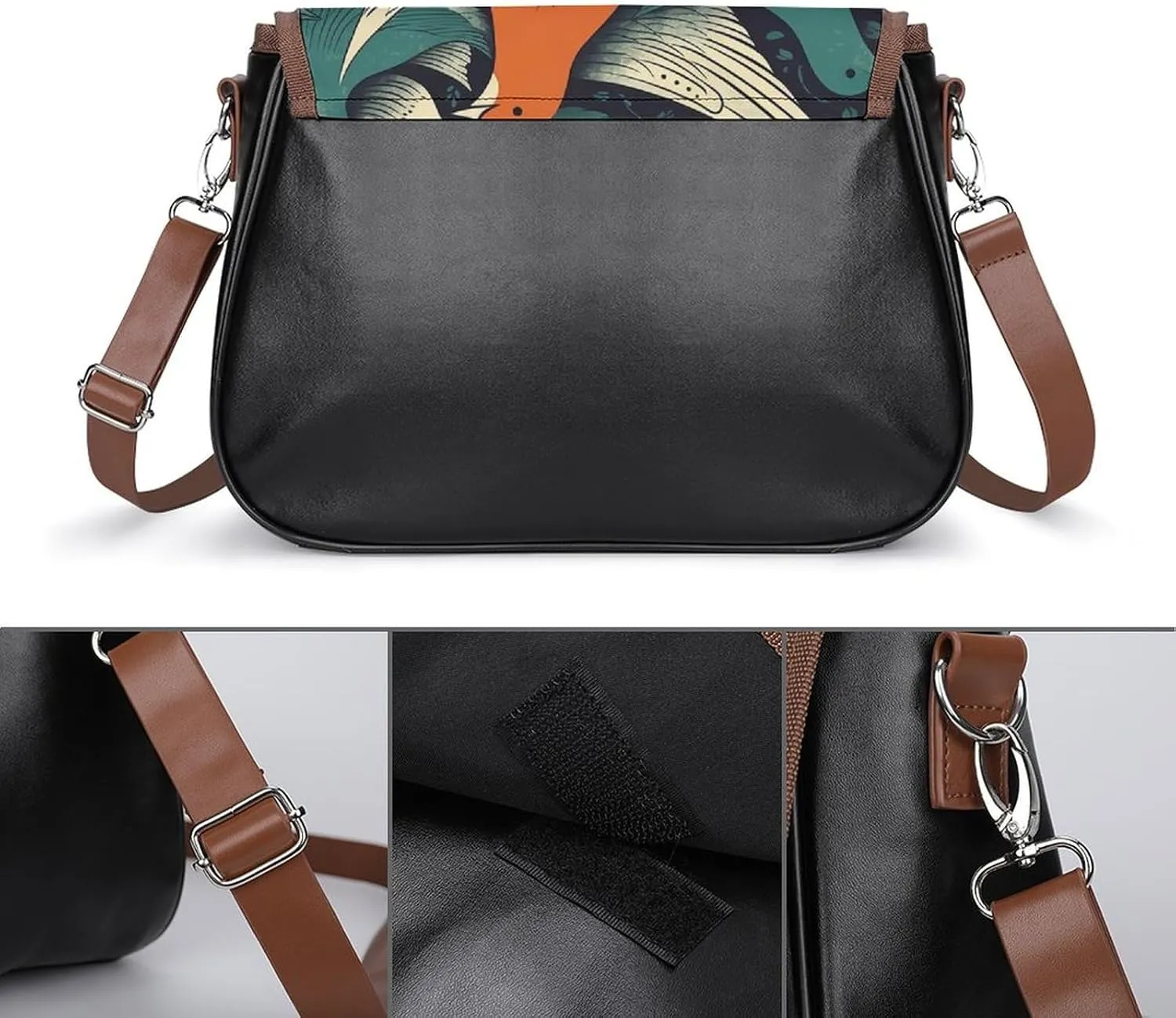 Dragonfly Green Crossbody Bags for Women,PU Leather Tote Bag for Women,Shoulder Bag Purse for Work Shopping Travel