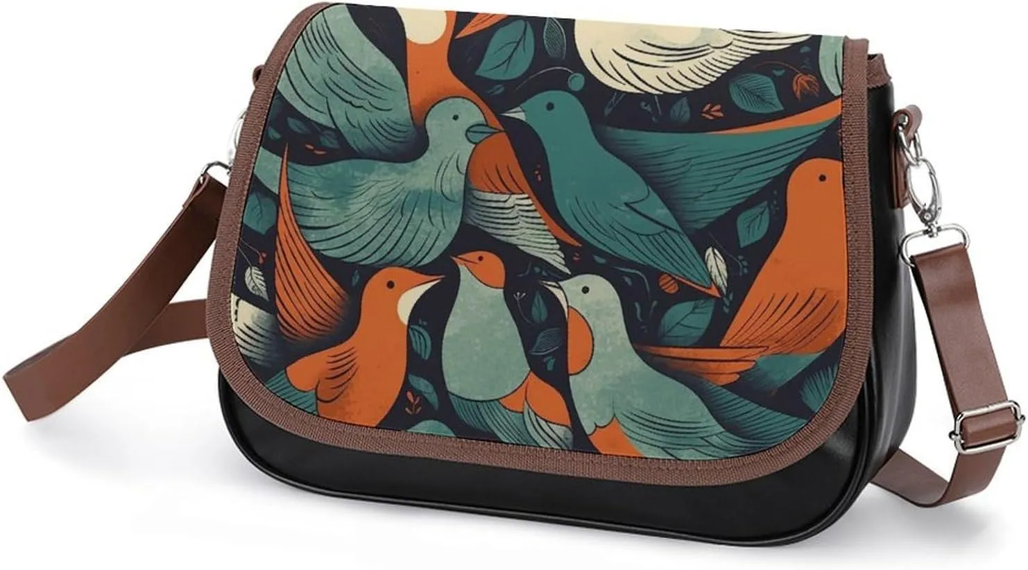 Dragonfly Green Crossbody Bags for Women,PU Leather Tote Bag for Women,Shoulder Bag Purse for Work Shopping Travel