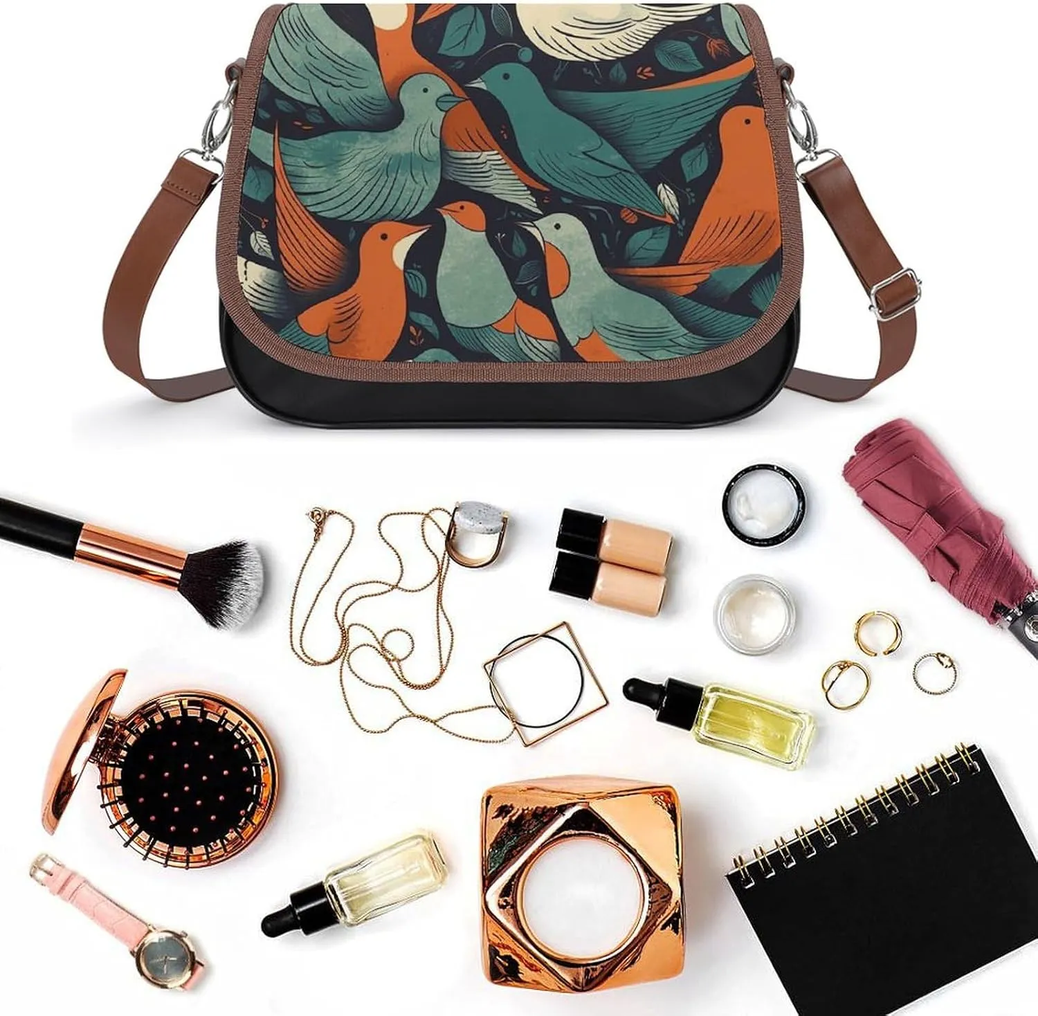 Dragonfly Green Crossbody Bags for Women,PU Leather Tote Bag for Women,Shoulder Bag Purse for Work Shopping Travel