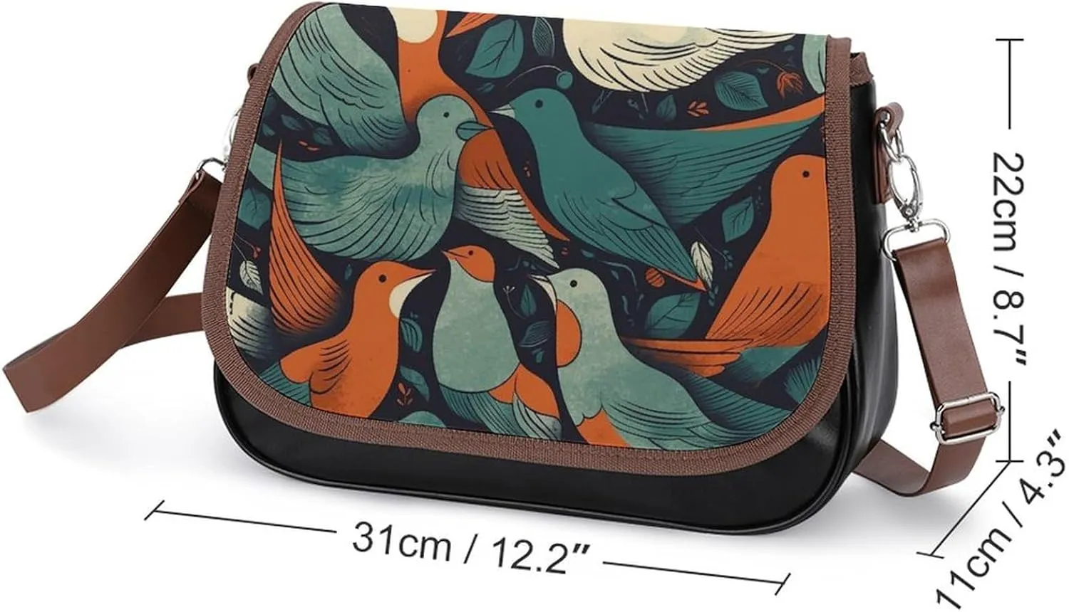 Dragonfly Green Crossbody Bags for Women,PU Leather Tote Bag for Women,Shoulder Bag Purse for Work Shopping Travel