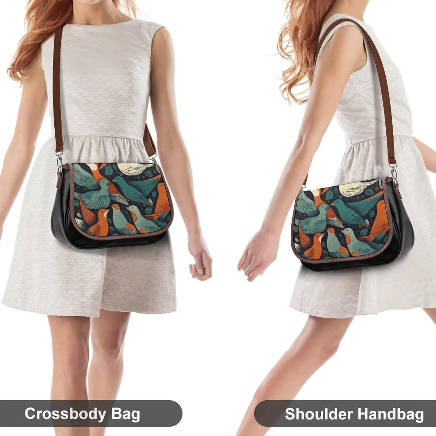 Dragonfly Green Crossbody Bags for Women,PU Leather Tote Bag for Women,Shoulder Bag Purse for Work Shopping Travel