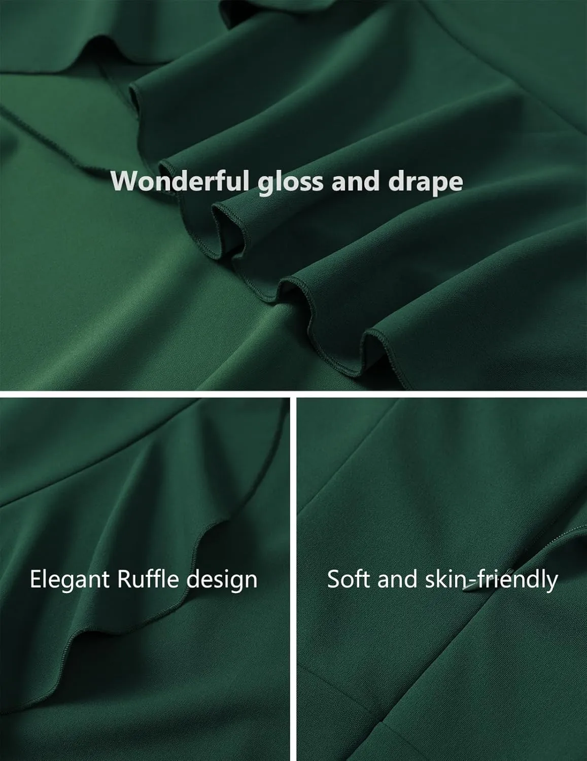 DRESSTELLS Women's Cocktail Dresses 2025, Formal Wedding Guest Ruffle Prom Evening Dress V-Neck Vintage Maxi Dress