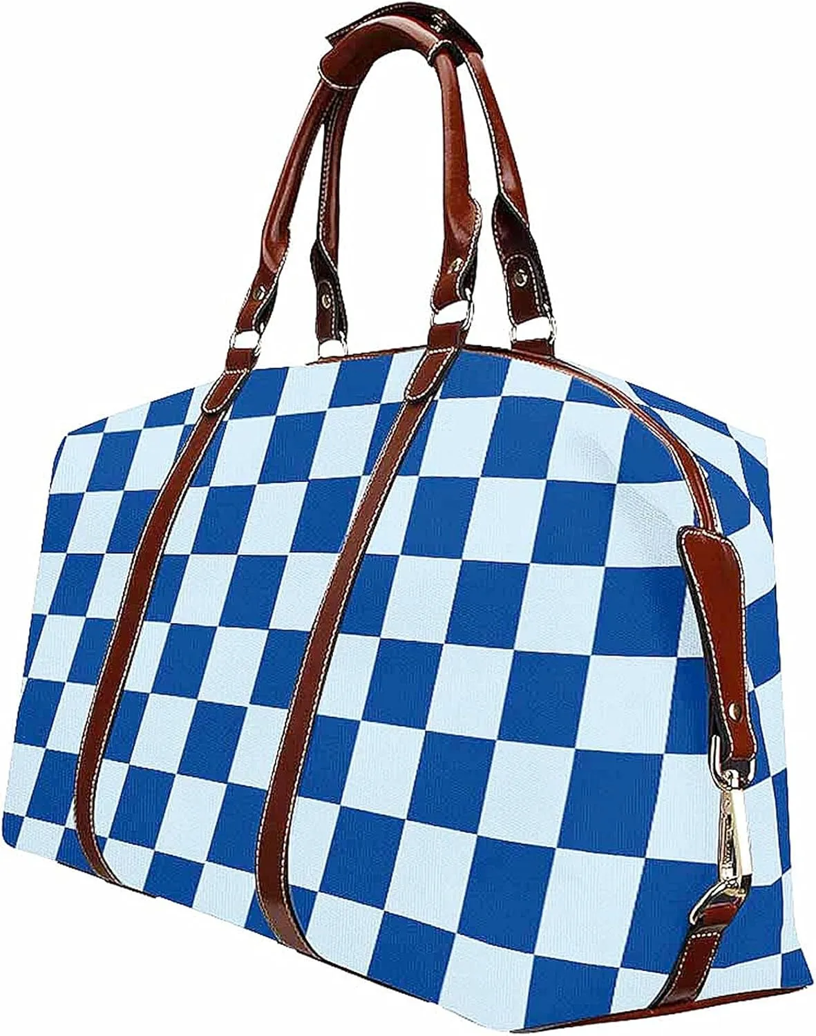 Duffel Weekender Overnight Travel Carry on Bags Blue Sport Bag Gym Tote with Pocket for Women