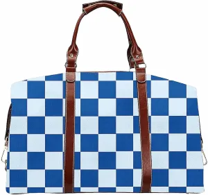 Duffel Weekender Overnight Travel Carry on Bags Blue Sport Bag Gym Tote with Pocket for Women