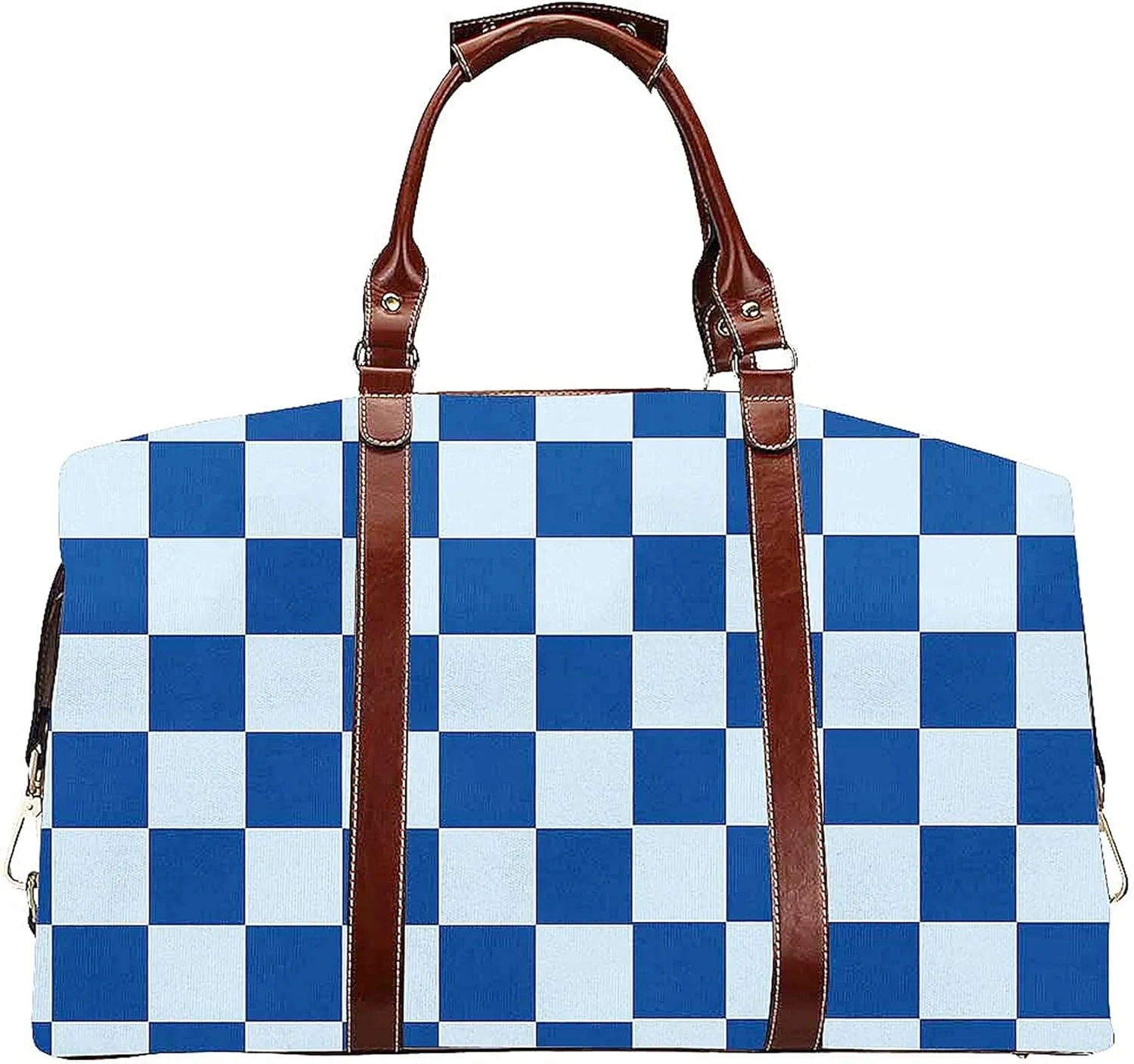 Duffel Weekender Overnight Travel Carry on Bags Blue Sport Bag Gym Tote with Pocket for Women