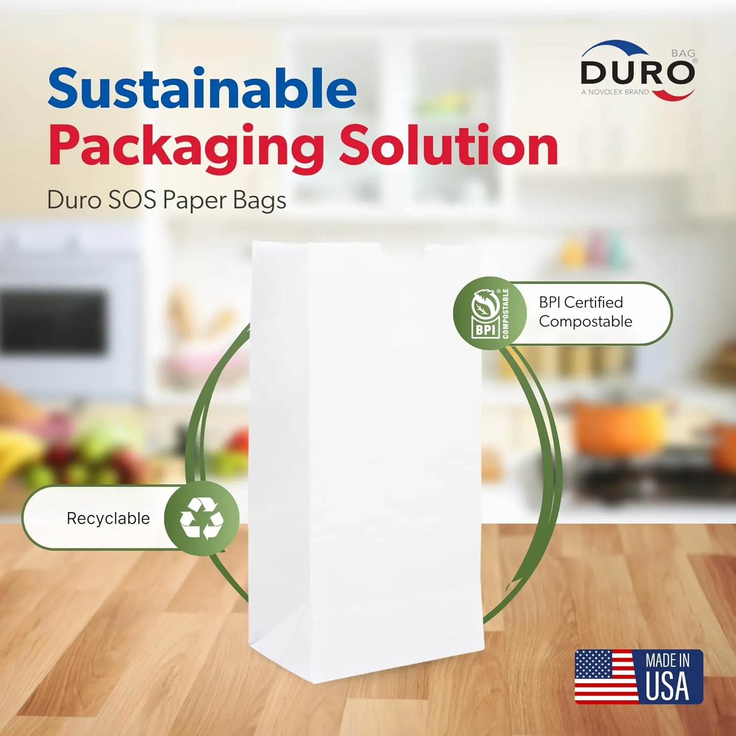 Duro 4# White Paper Lunch Bags 100-Count, Bulk Disposable Paper Bags, Small SOS for Popcorn Candy, Snacks & Treats - 5.00 x3.12 x 9.75 Inches