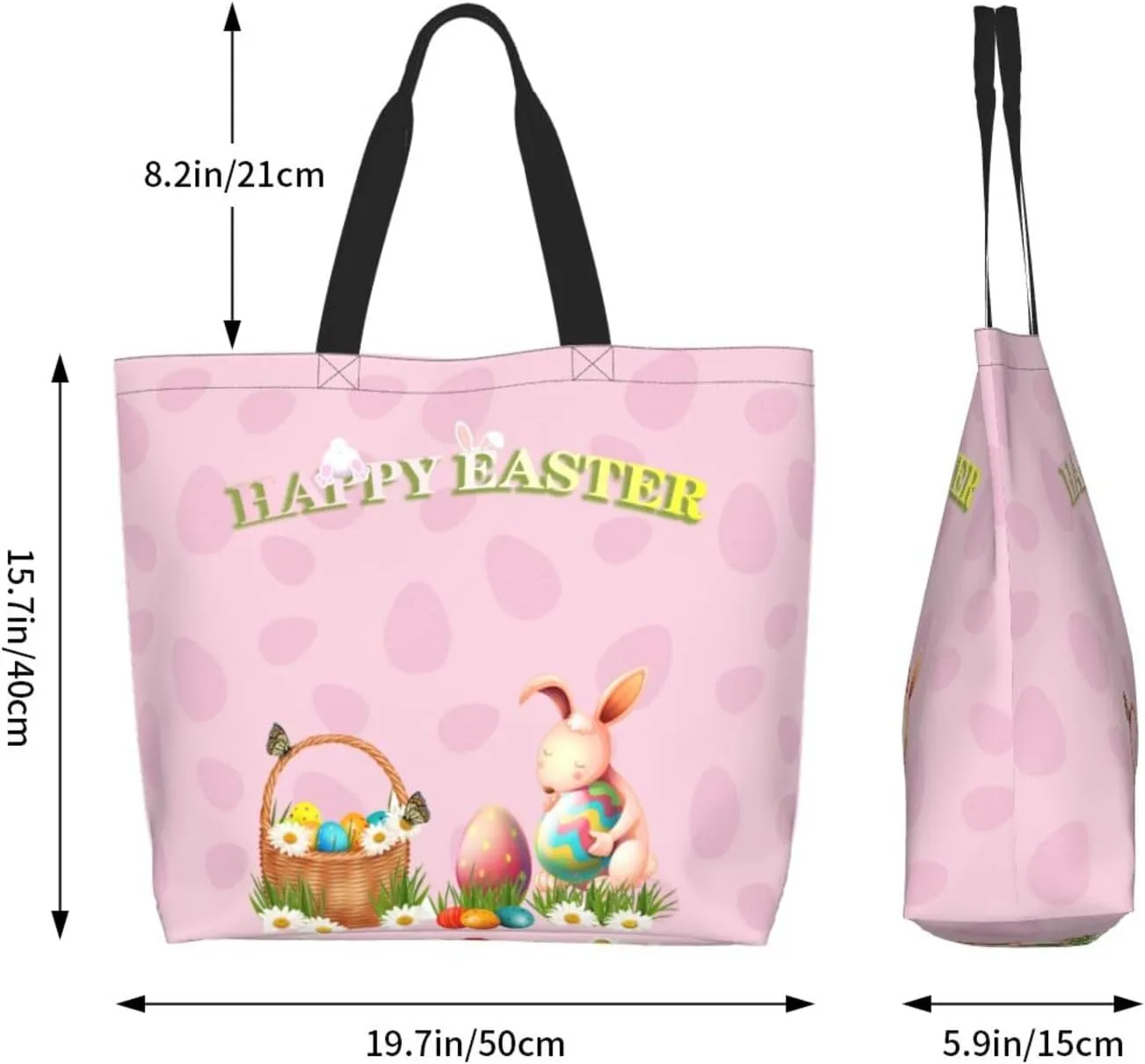 Easter Grocery Bag Happy Easter Shopping Bag Easter Egg Handbag Bags Easter Tote Bag for Outdoor