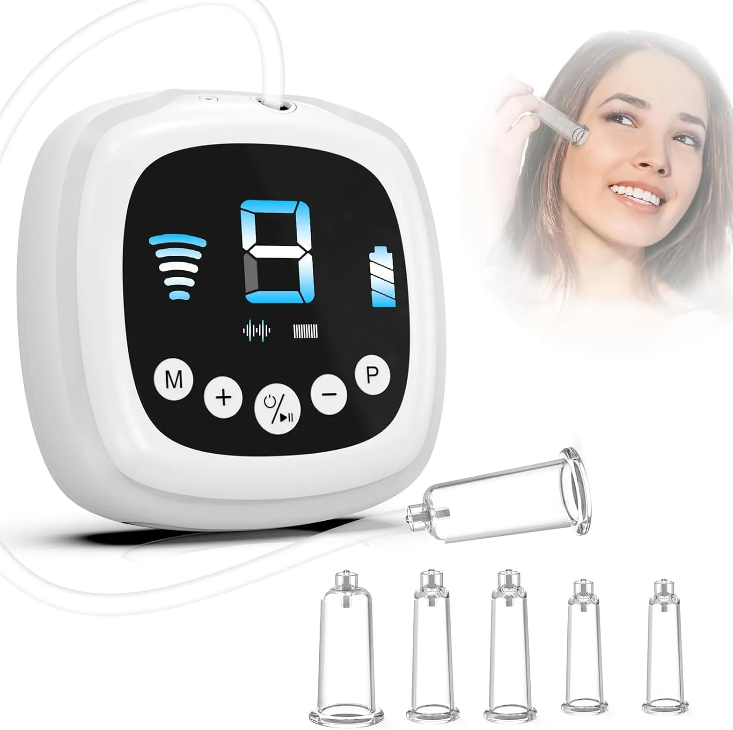 Electric Facial Cupping Set for Face - 3-In-1 Face Cupping, Gua Sha & Massage Tools for Skin Care - Multifunctional Facial Neck Eye Cuppings Massager for Wrinkle With 3 Modes & 5 Frequencies & 9 Gears