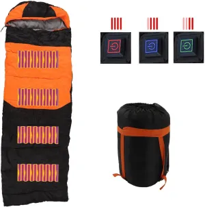 Electric Heating Sleeping Bag, Heating Sleeping Bag, Down Cotton Single USB Heated Thermal Sleeping Bag Kick Proof for Outdoor Camping