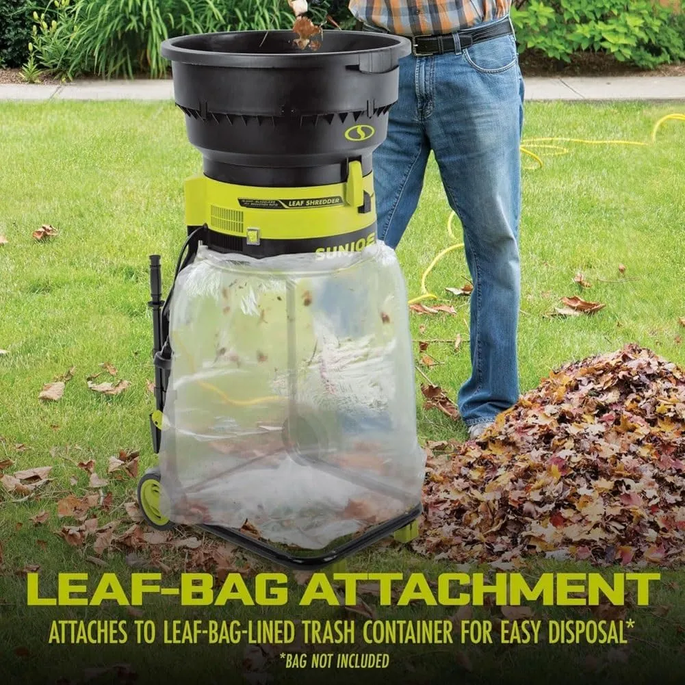 Electric Leaf Crusher Garden Shredder, 2500w Compost Shredder with Wheeled Leaf Crusher, Leaf rake, Storage Bag, 8000rpm Shredder, for Yard cleanup (30m)