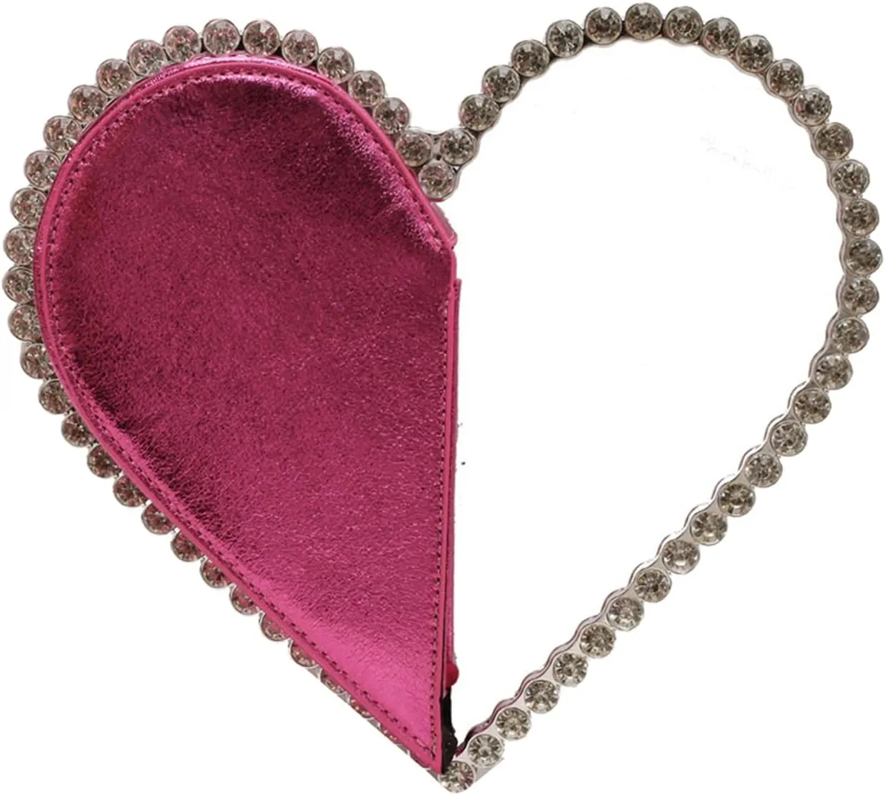 Elegant Heart Shaped Purse With Frame Evening Bag For Wedding Party And Cocktail Event