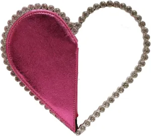 Elegant Heart Shaped Purse With Frame Evening Bag For Wedding Party And Cocktail Event