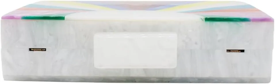 Elegant Ladies Acrylic Evening Clutch Multicolored Bag Box Stylish Marble Purse Handbag for Wedding Banquet Cocktail