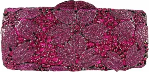 Elegant Ladies Floral Clutch Rhinestone Bag Flower Evening Bag Crystal Purse Bridal Handbag for Party Prom Cocktail