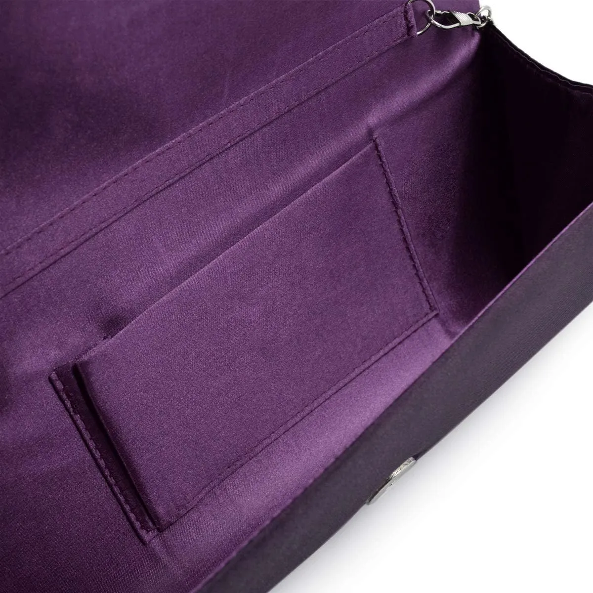 Elegant Pleated Satin Flap Crystal Clutch Evening Bag - Diff Colors Avail