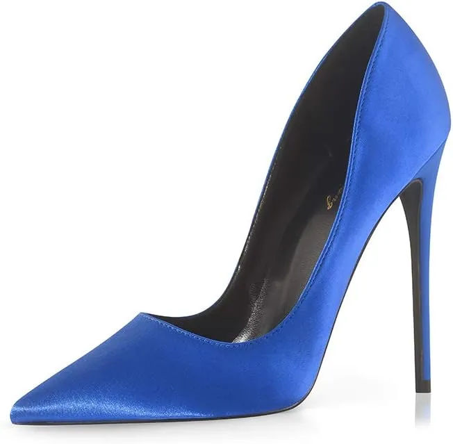 Elisabet Tang High Heels Womens Pointed Toe Heels Satin Pumps Stiletto Bridal Party Dress Evening Wedding Shoes for Woman