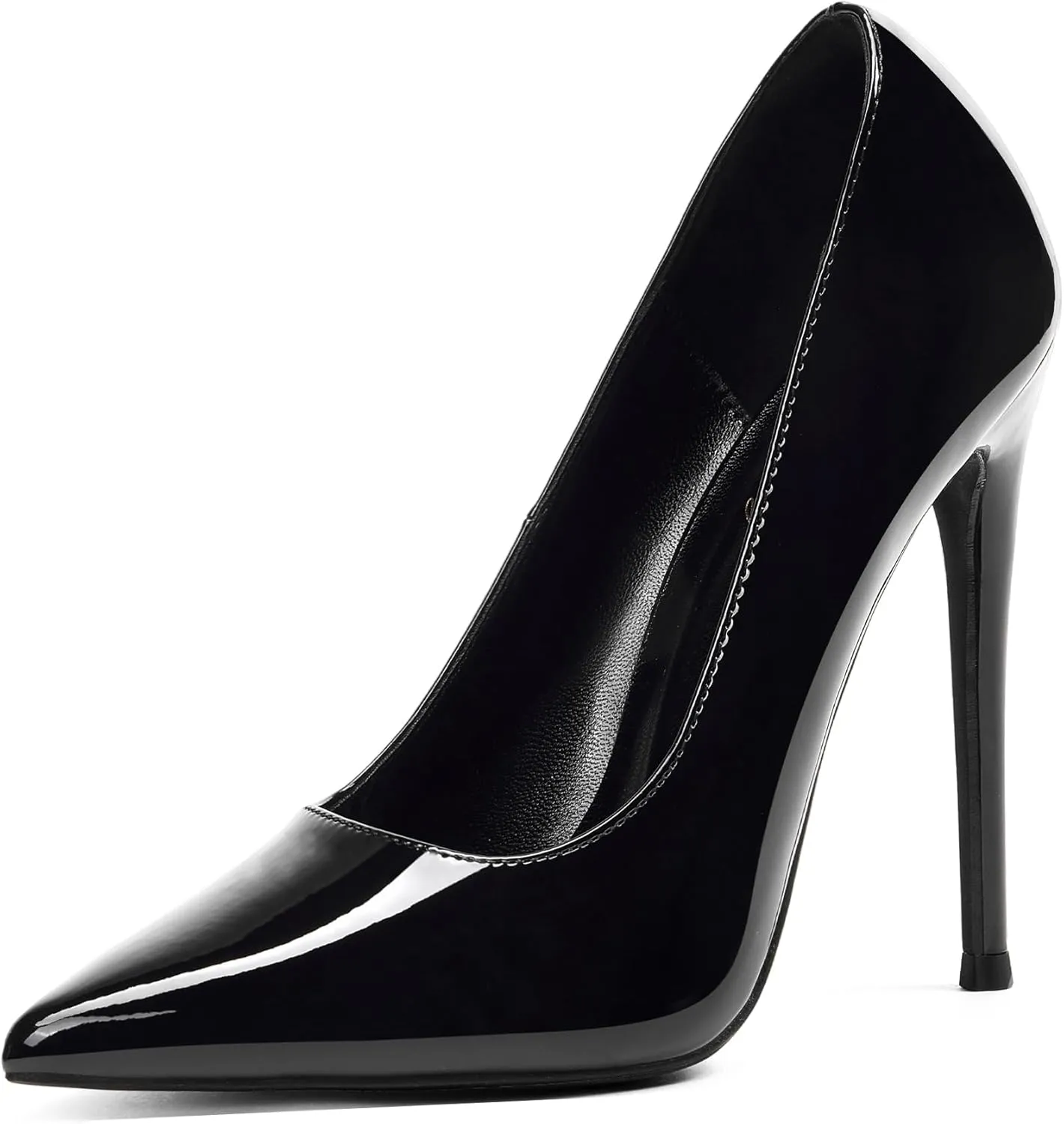 Elisabet Tang Women Pumps 12cm/4.7 Inch Stiletto Heels Pumps Pointed Toe Patent Leather Slip On High Heel Evening Party Dress Shoes