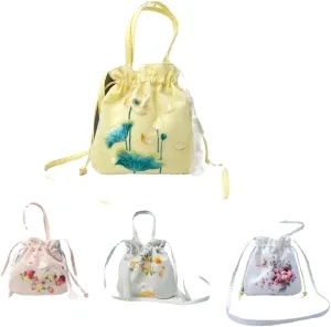 Embroidery Evening Bag Women Handbag Hobo Tote Shoulder Bag Casual Crossbody Bag Gift for Women (Yellow)