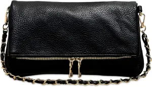Entchin Small Evening Bag for Women,Foldover Clutch Purse Detachable 2 Straps Crossbody Shoulder Bag for Daily,Prom,Evening