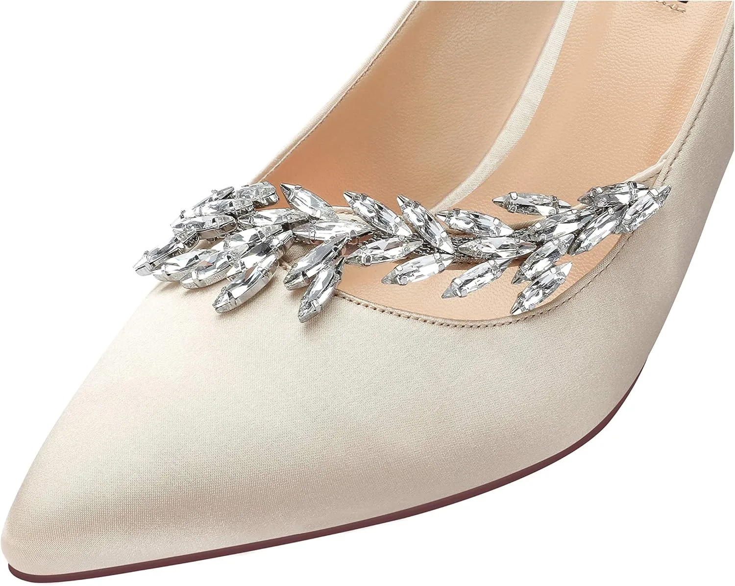 ERIJUNOR Pointed Toe Mid Heels Wedding Party Evening Dress Pumps for Women