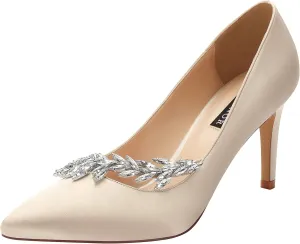 ERIJUNOR Pointed Toe Mid Heels Wedding Party Evening Dress Pumps for Women