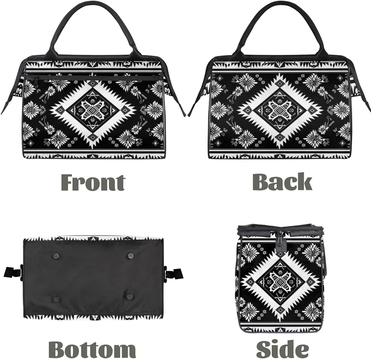 Ethnic Abstract Aztec Western Weekender Overnight Bag for Women Waterproof Carry On Travel Duffle Bags with Pocket Lightweight Sports Gym Tote Bag Large Luggage Workout Personal Item Hospital Bags