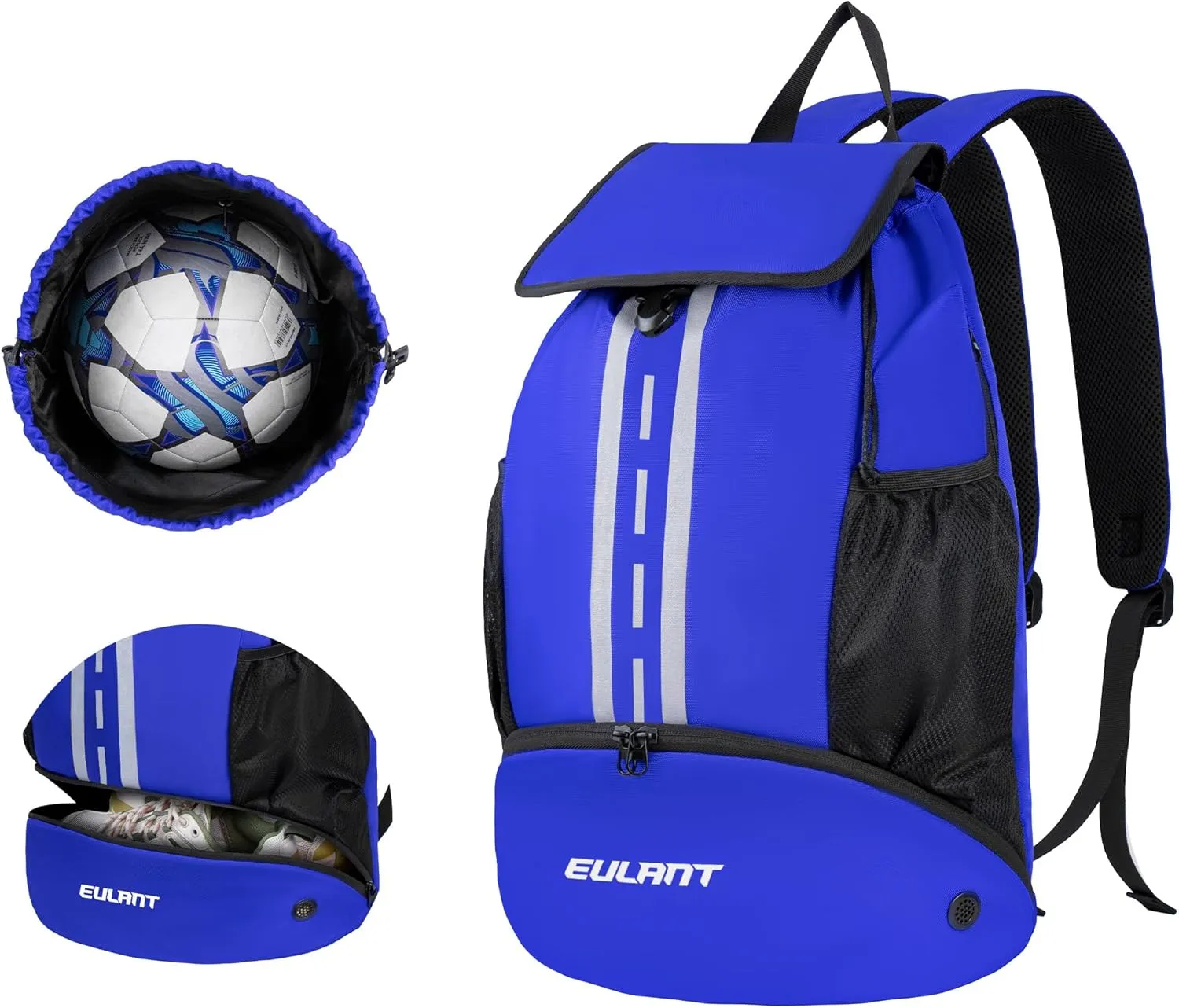 EULANT Soccer Backpack with Shoes Compartment, Waterproof Drawstring Bag for Sport Gym Swim Yoga Travel Football Volleyball