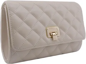 Evening Bag Small Quilted Clutch Purse Vegan Leather Classic Elegant Crossbody Handbag for Women Formal Wedding Party