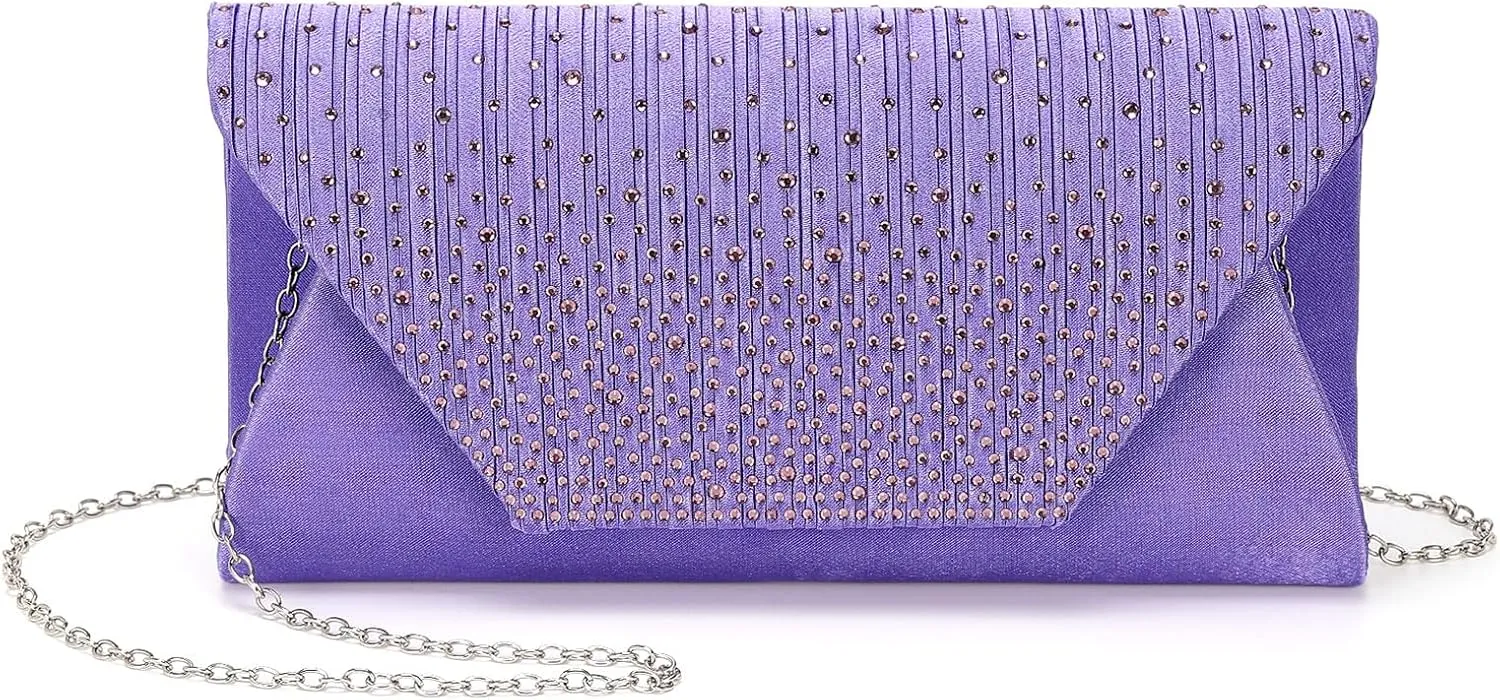 Evening Bags Clutch Purses for Women Formal, Purse Handbag Crossbody Bag Crystal Rhinestone with Chain Strap Shoulder Bag Sparkly for Wedding Guest Party Blue
