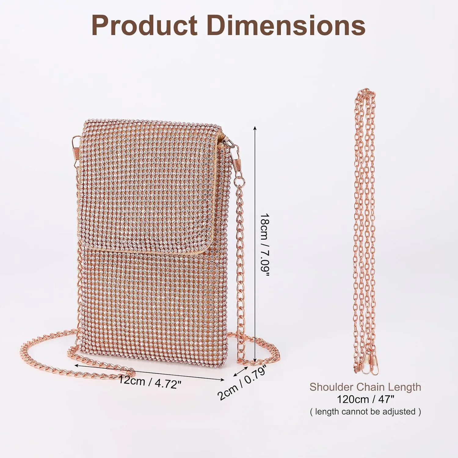 Evening Handbags Clutch Purses for Women, Crossbody Bag Crystal Rhinestone Purse Shoulder Bag Sparkly for Wedding Party Pink