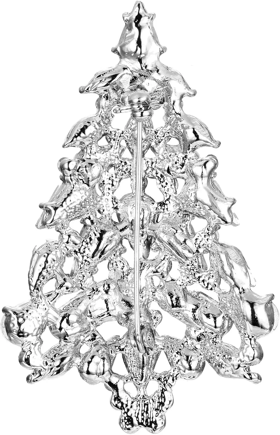 EVER FAITH Women's Party Austrian Crystal Christmas Tree Teardrop Brooch Pin