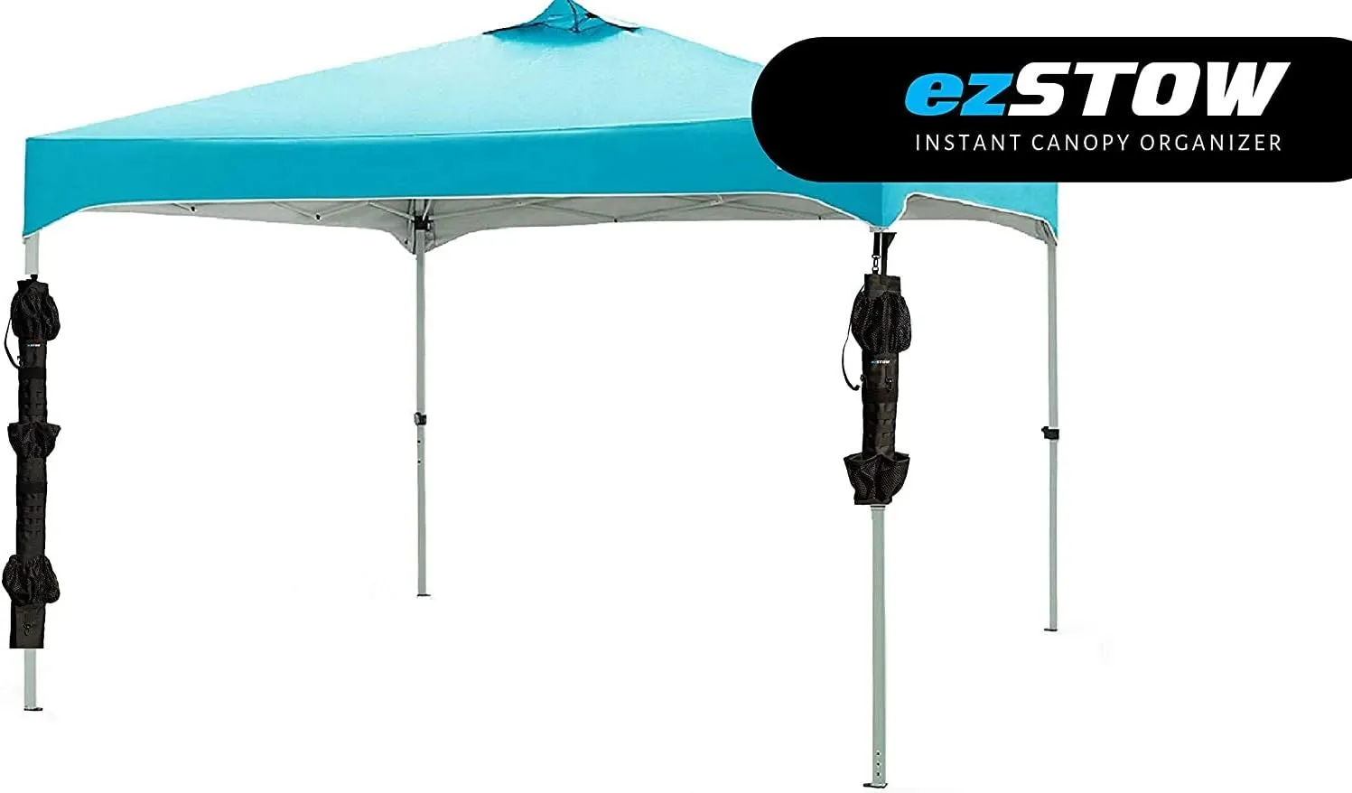ezSTOW miniSTOW Canopy Organizer - Organize Your Awning, Drink Holder, Paper Towel Storage, Sunscreen Pockets, Trash Bags, Attach to Tree, Outdoor, Hunting, Camping, Baseball, Soccer, Track