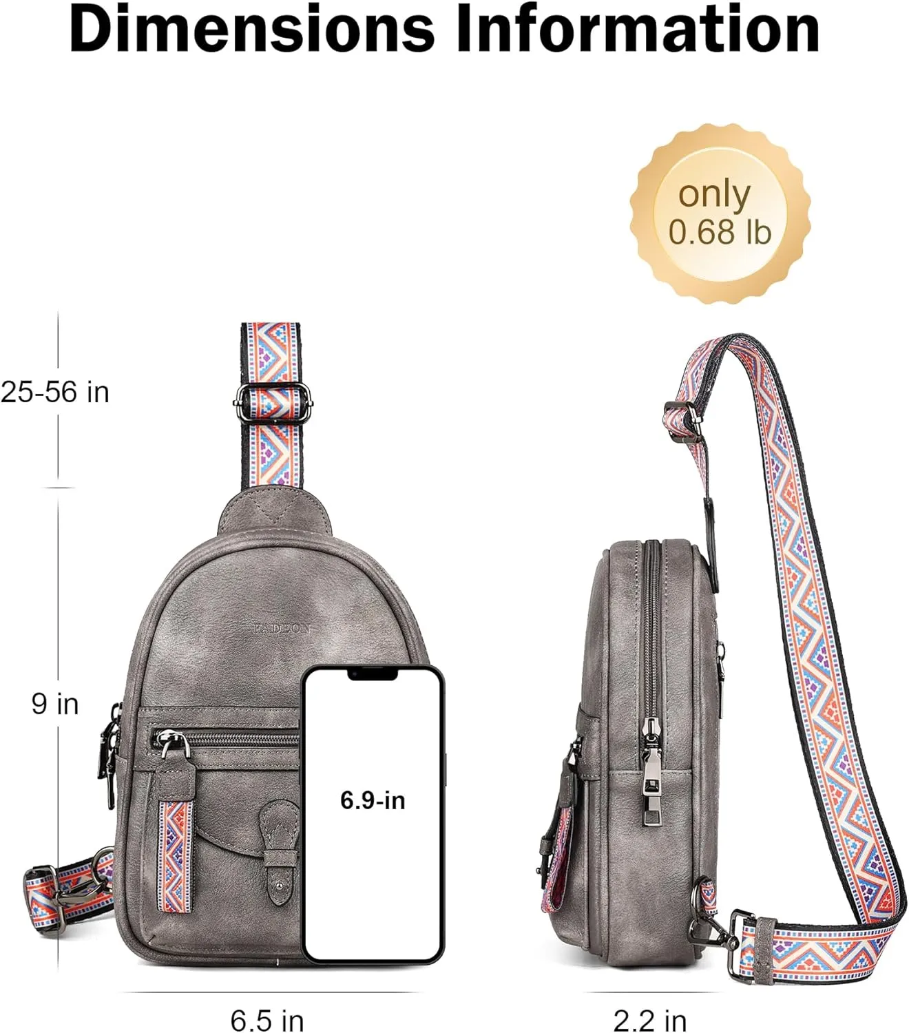 FADEON Small Sling Bag for Women - Mini Crossbody Bag - Designer Sling Purse Cute PU Leather Shoulder Bags