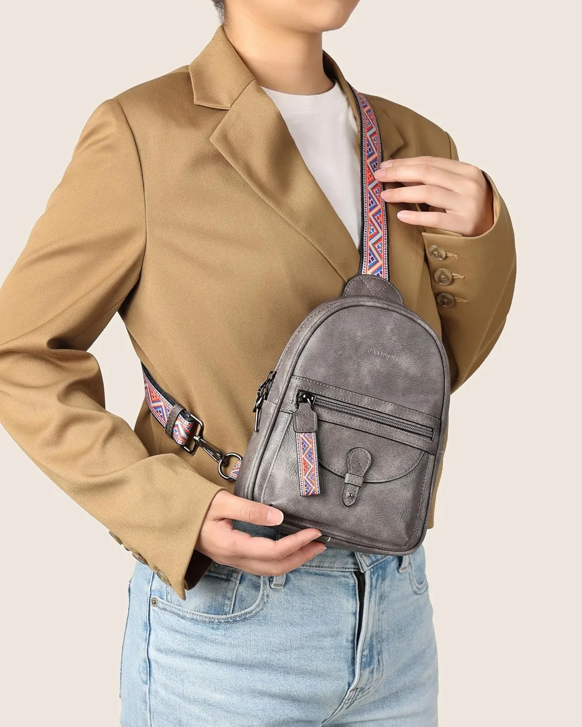 FADEON Small Sling Bag for Women - Mini Crossbody Bag - Designer Sling Purse Cute PU Leather Shoulder Bags