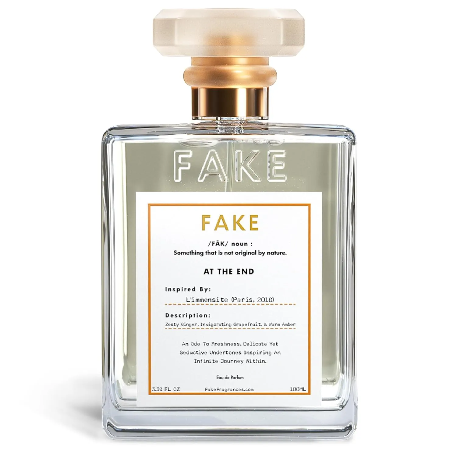 Fake At the End | Inspired by L’Immensité Eau de Parfum for Men (3.4 oz / 100ml) | Sweet-Spicy Amber Cologne Clone | Long-Lasting Masculine Fragrance | Fresh, Clean & Addictive Scent
