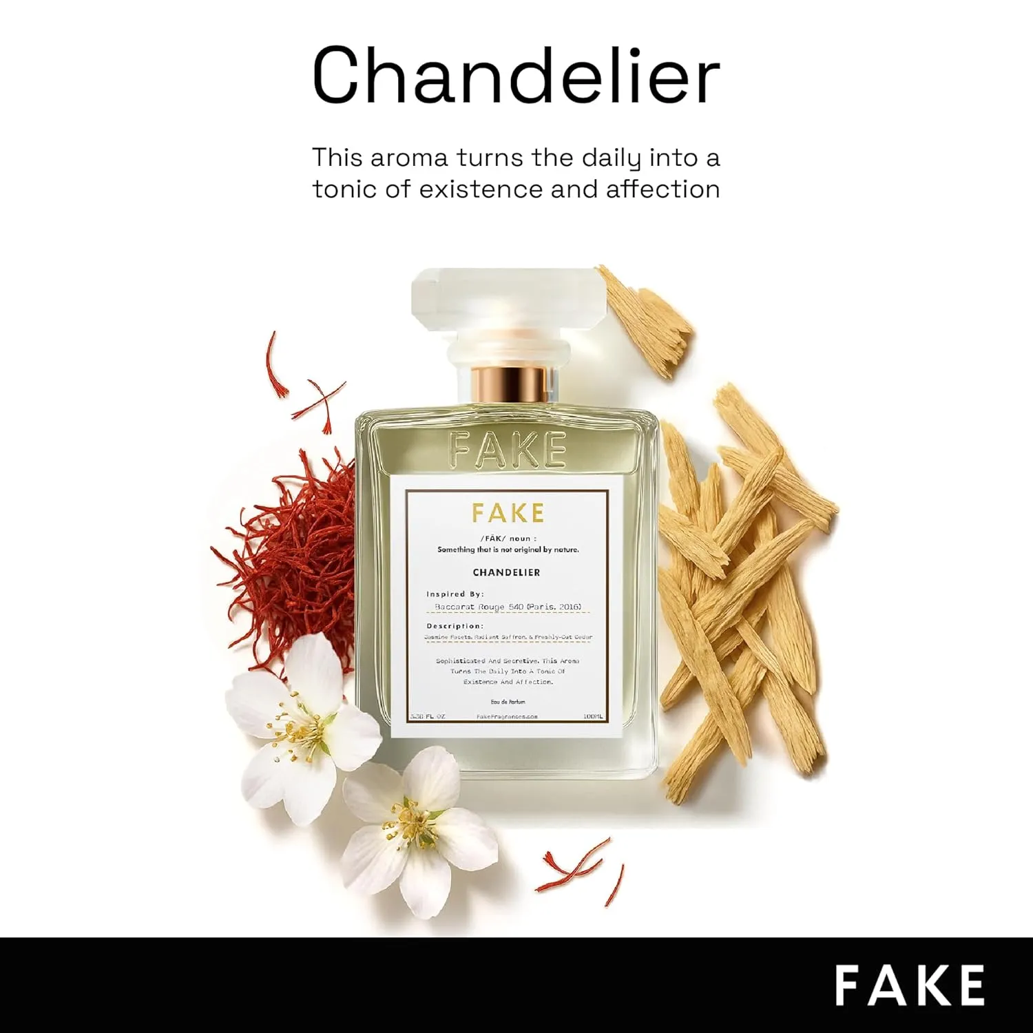 Fake Chandelier | Baccarat Rouge 540 Inspired Unisex Fragrance Dupe – Long Lasting Eau de Parfum (3.4oz / 100ml) | Luxury Perfume Clone for Men & Women | BR540 Impression