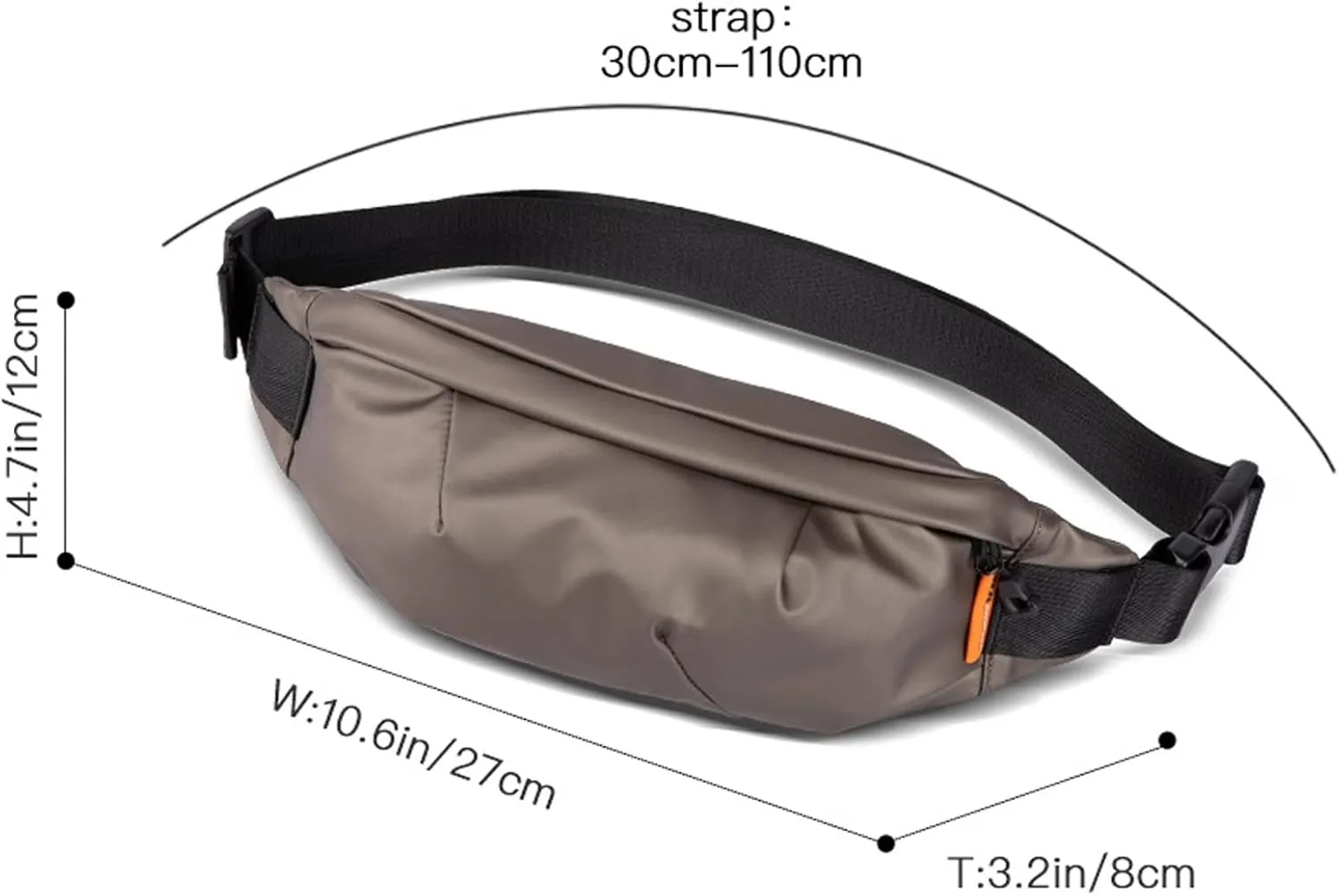 Fanny pack Men's Messenger Bag Multifunctional Wallet Waist Bag Waterproof Outdoor Travel Sports Bags Shoulder Bags (Gold)