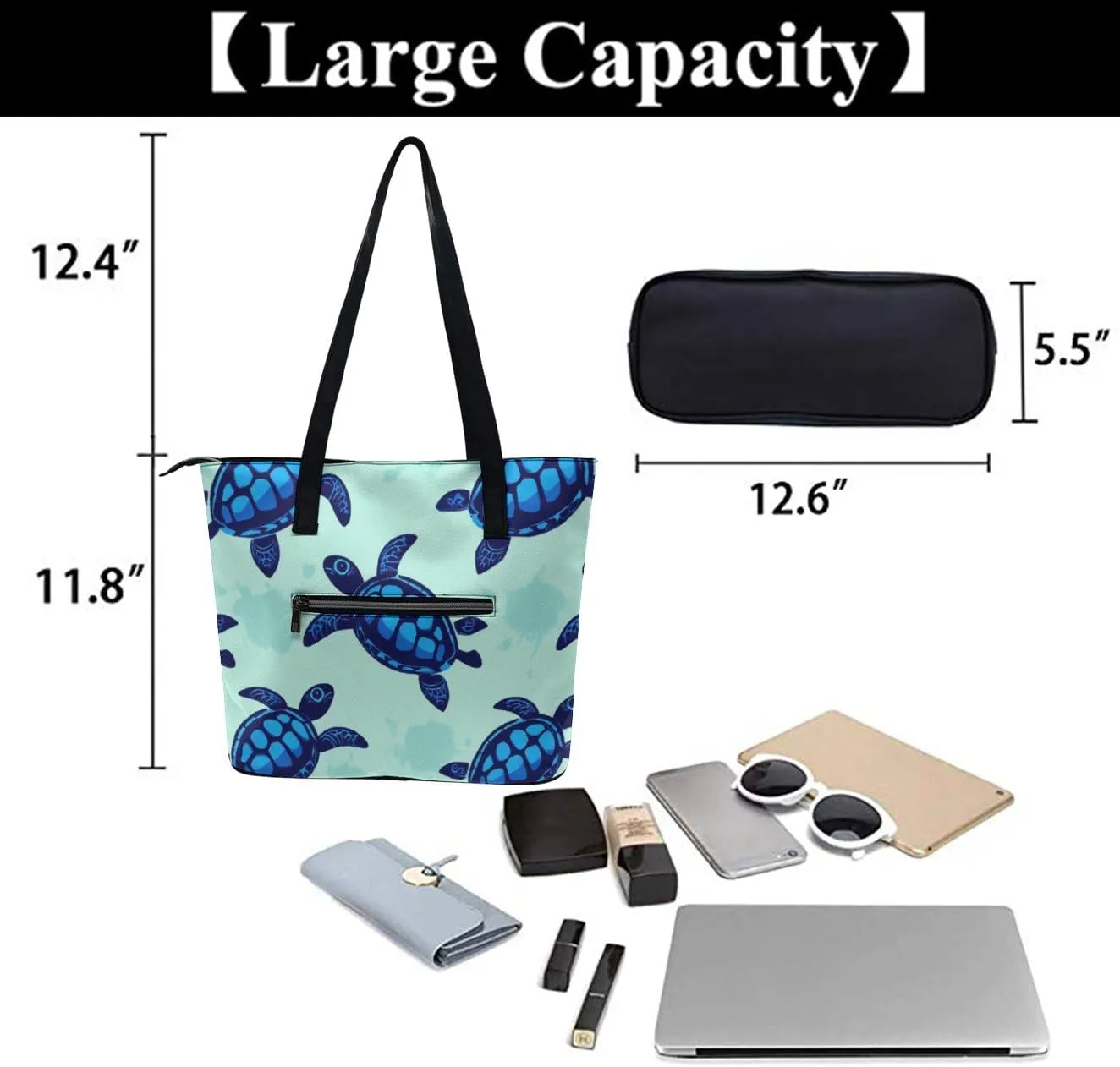 Fashion Coach Handbags for Women, Reusable Large Capacity Long Handle Tote Bag for Shopping, Work