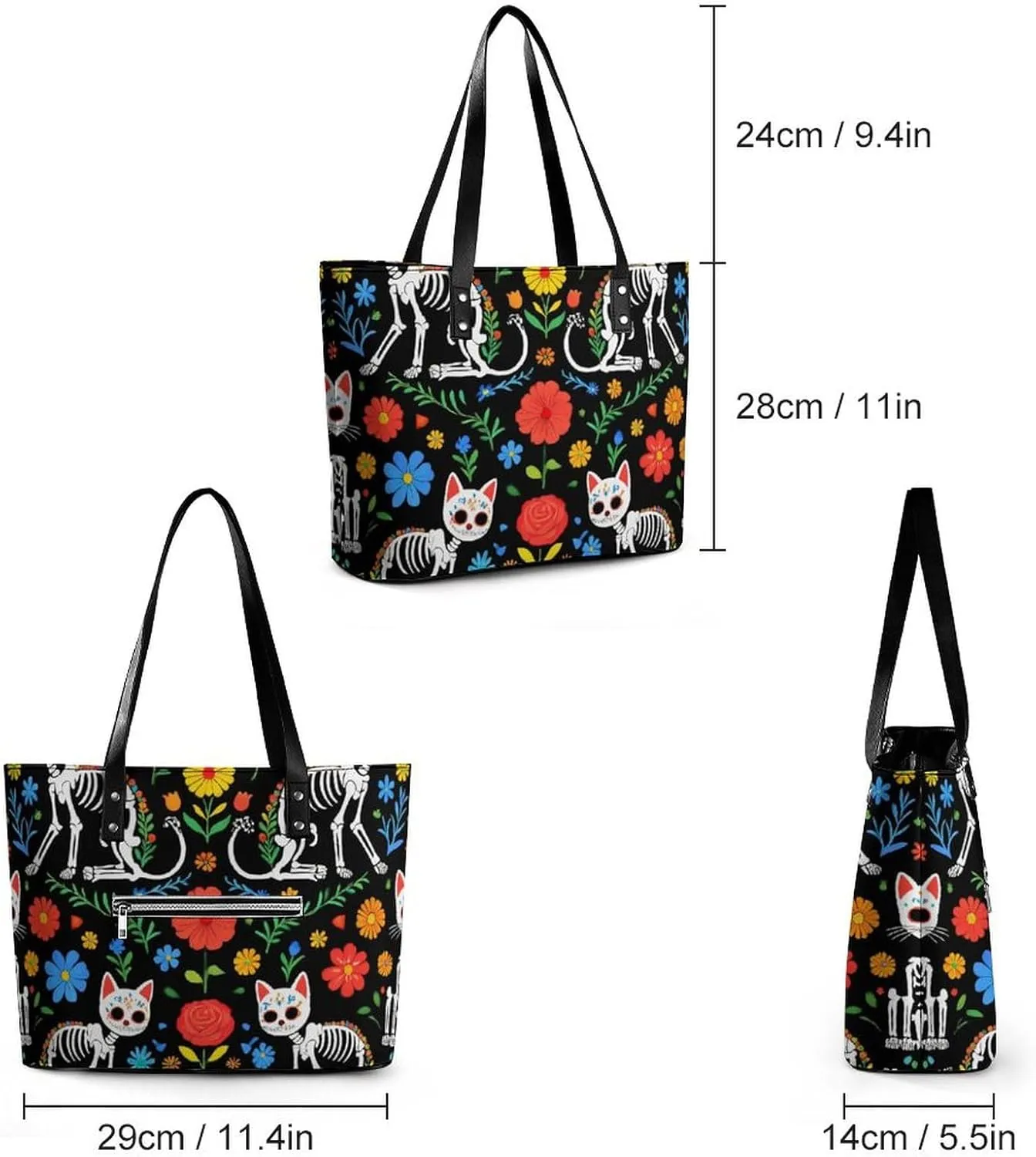 Fashion Leather Tote Bag Travel Work Daily Essentials Handbag Unisex Handbag