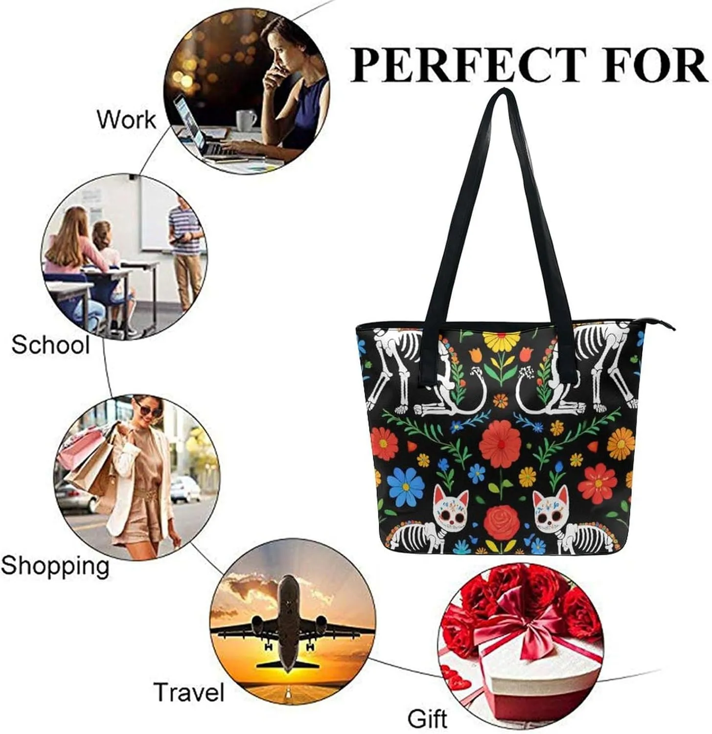Fashion Leather Tote Bag Travel Work Daily Essentials Handbag Unisex Handbag