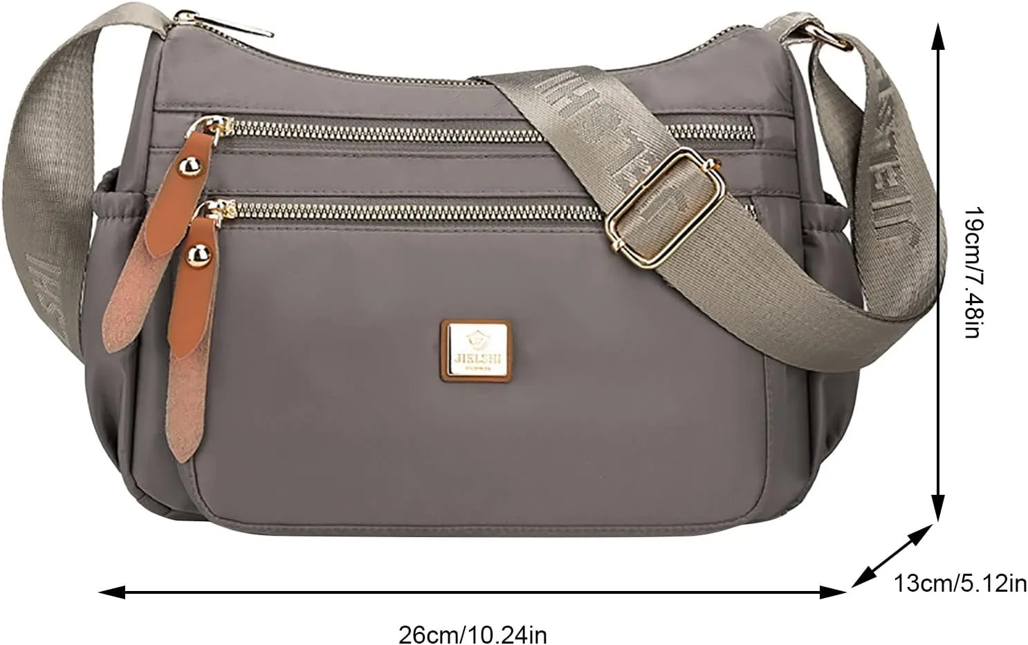 Fashion Multicolor Nylon Fabric Large Capacity Zipper Adjustable Shoulder Strap Messenger Bag Leather (Yellow, One Size)