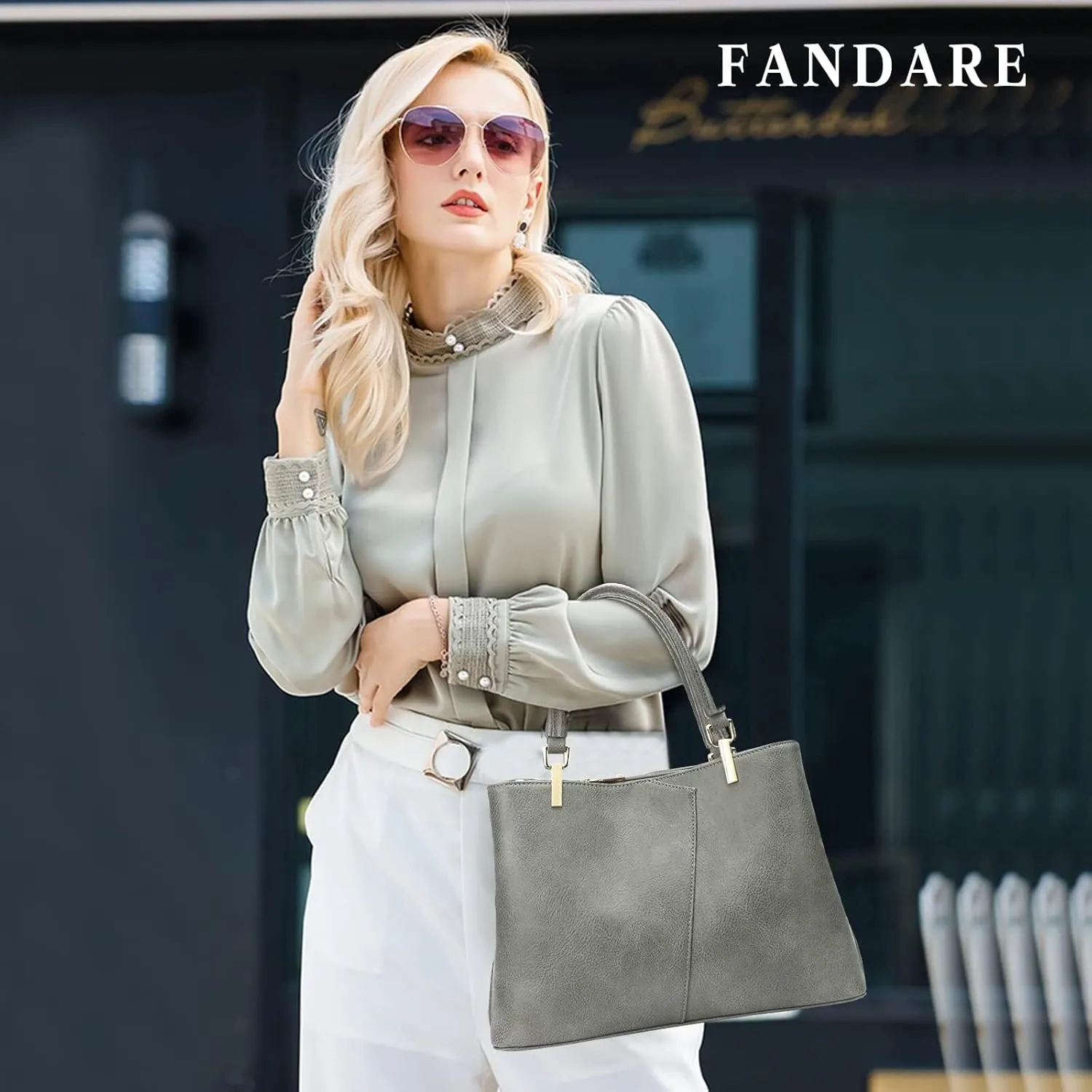 Fashion Women Handbag Waterproof Top-handle Bags Messenger PU Leather V-Shape Shoulder for Work Travel Office Party Shopping