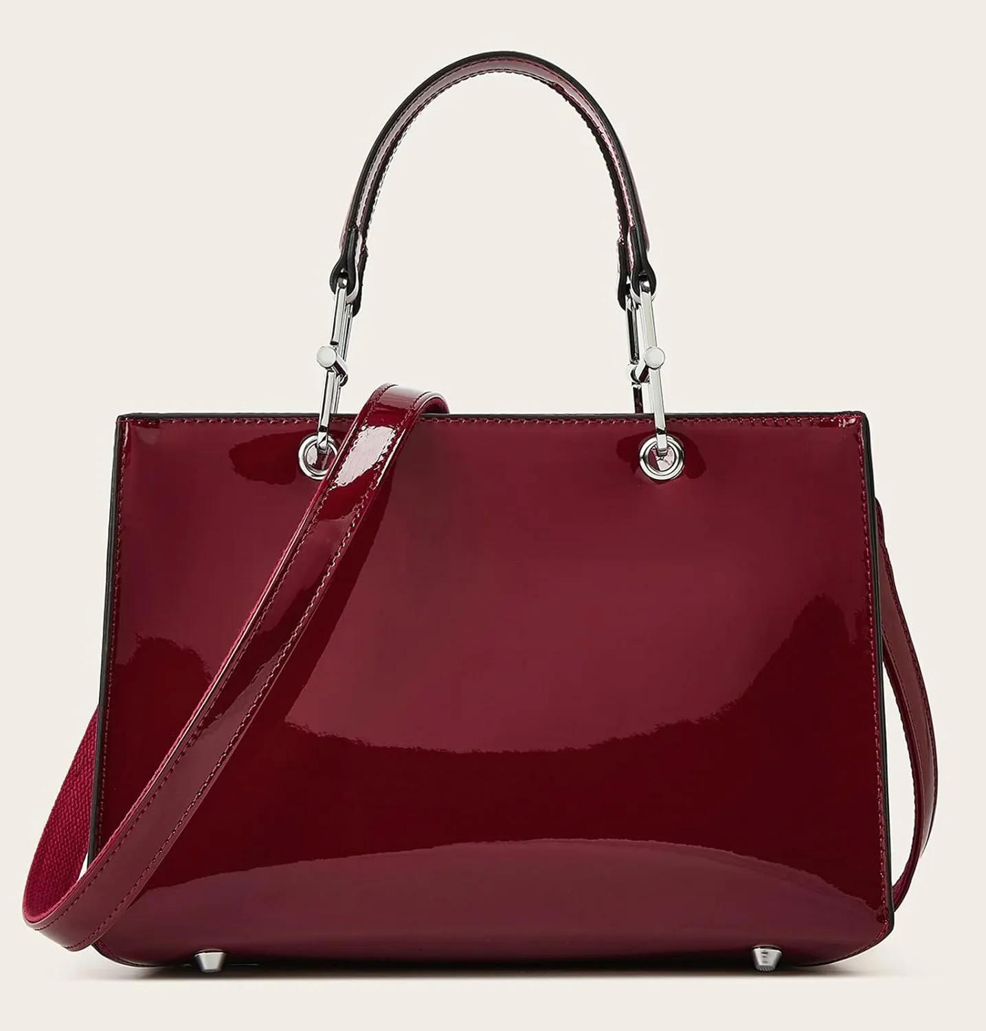 Fashion Women Patent Leather Platinum Handbag 2024 Elegant Commute Tote Bag Evening Events Daily Use