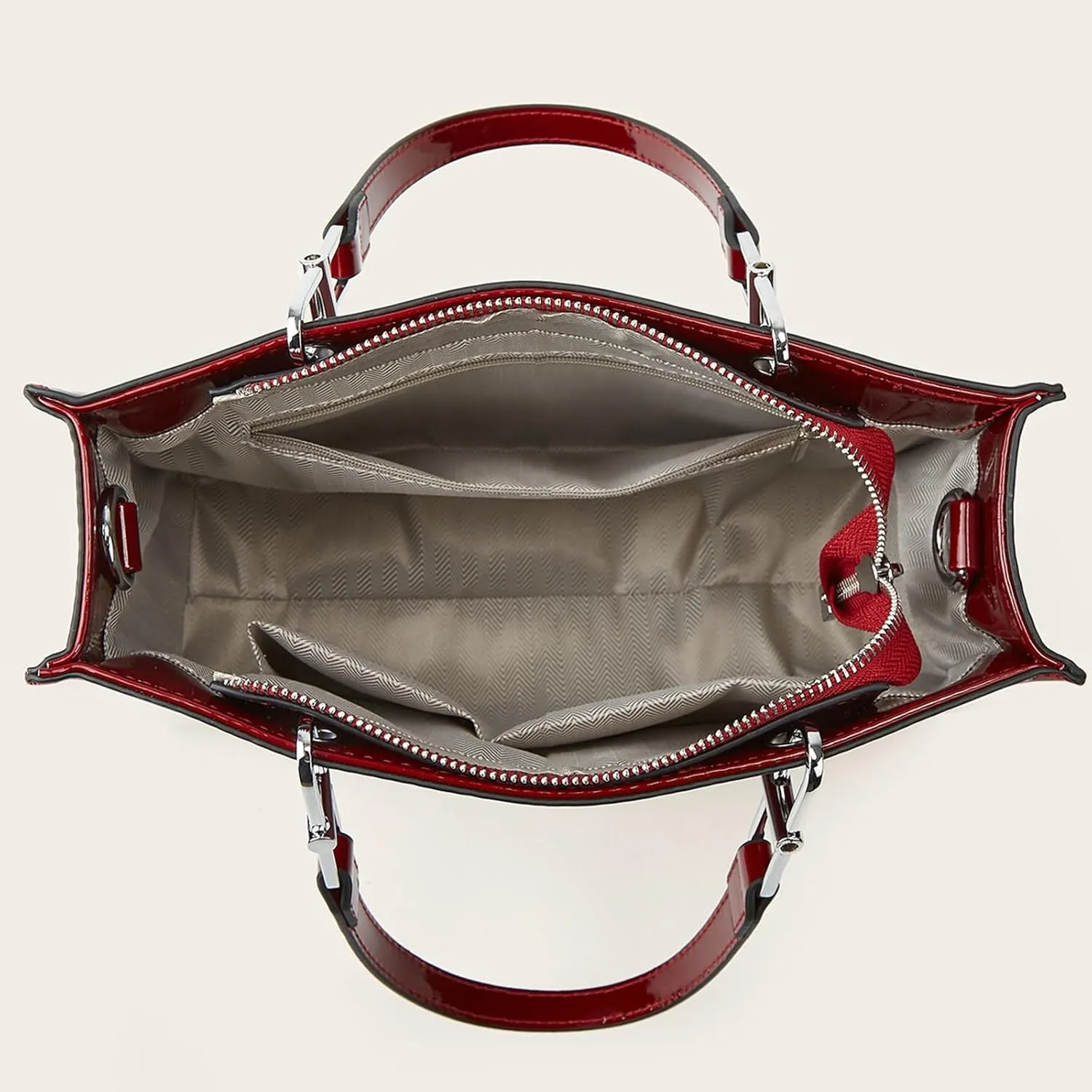 Fashion Women Patent Leather Platinum Handbag 2024 Elegant Commute Tote Bag Evening Events Daily Use
