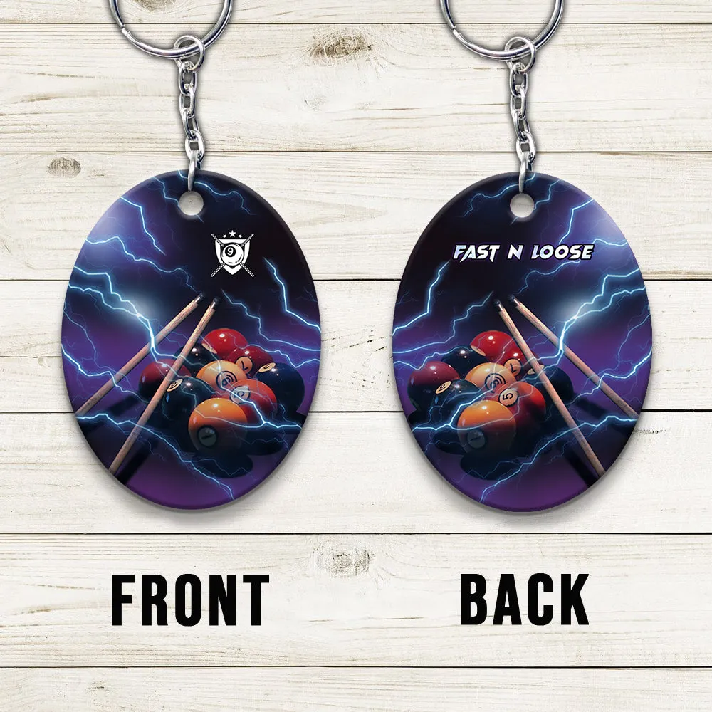 Fast N Loose Team Keychain Gift For Billiard Players