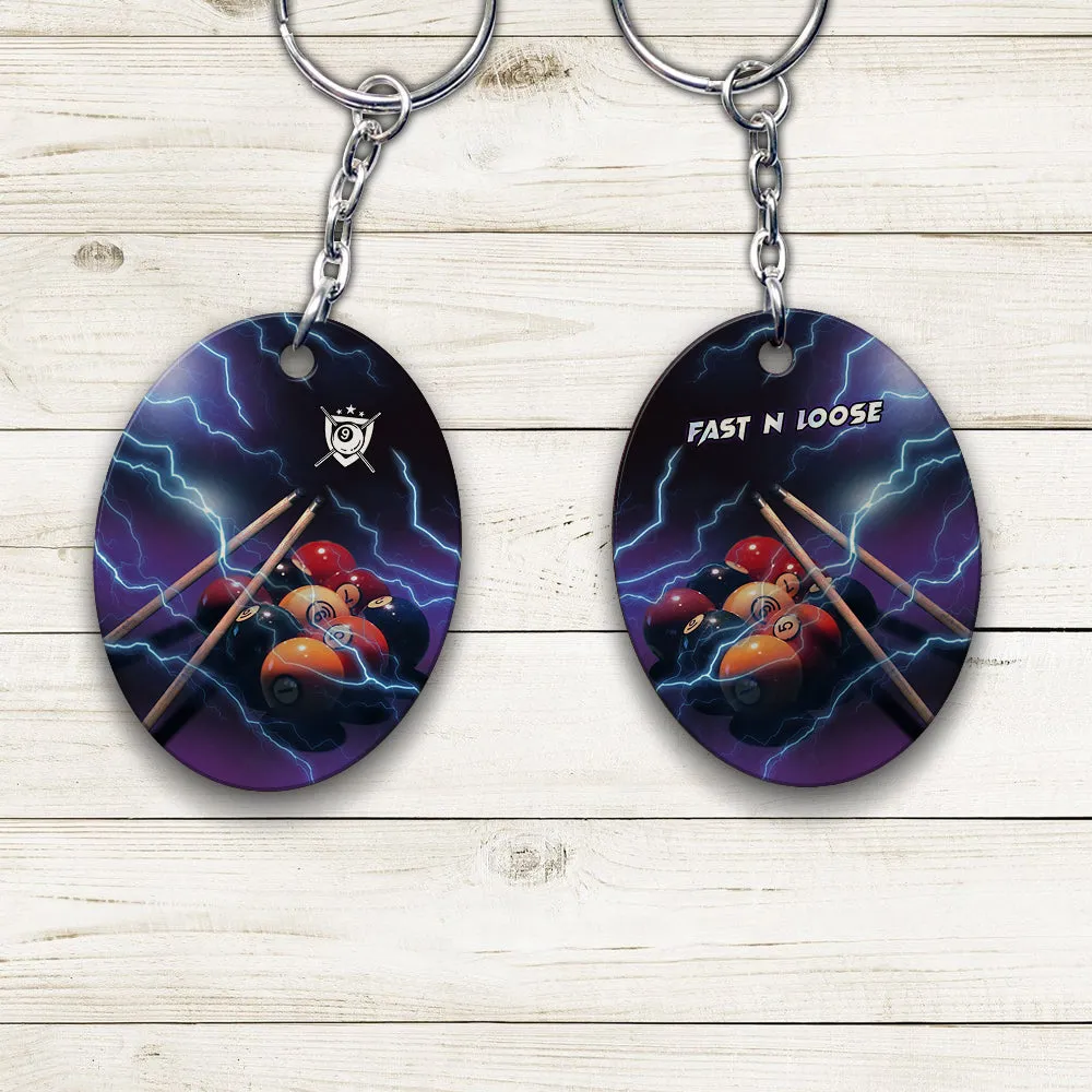 Fast N Loose Team Keychain Gift For Billiard Players