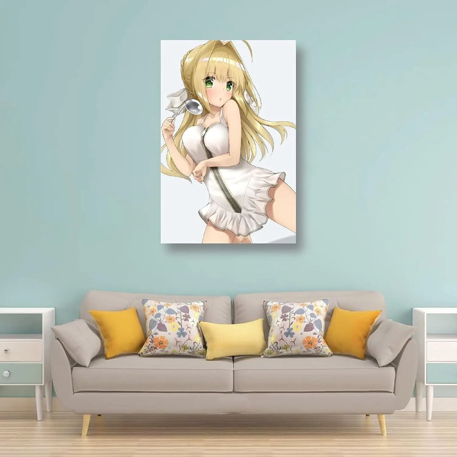 Fate Anime Poster Japanese Altria Pendragon Lily Print Photo Art Painting Canvas Poster Home Decorative Bedroom Modern Decor Posters Gifts 24x36inch(60x90cm)