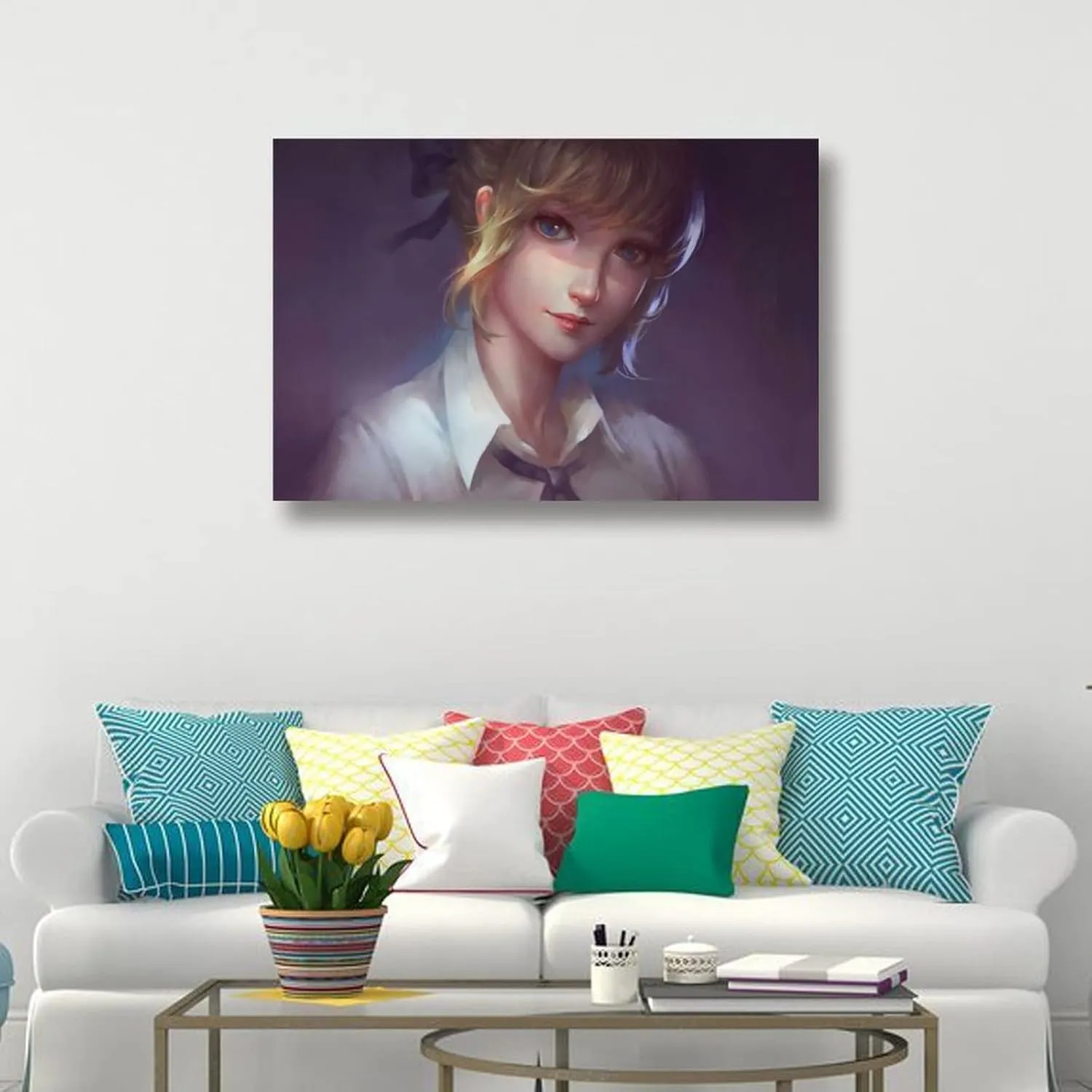 Fate for Altria Pendragon to Japanese Anime Posters Realistic Gifts Canvas Painting Poster Wall Art Decorative Picture Prints Modern Decor Framed-unframed 12x18inch(30x45cm)