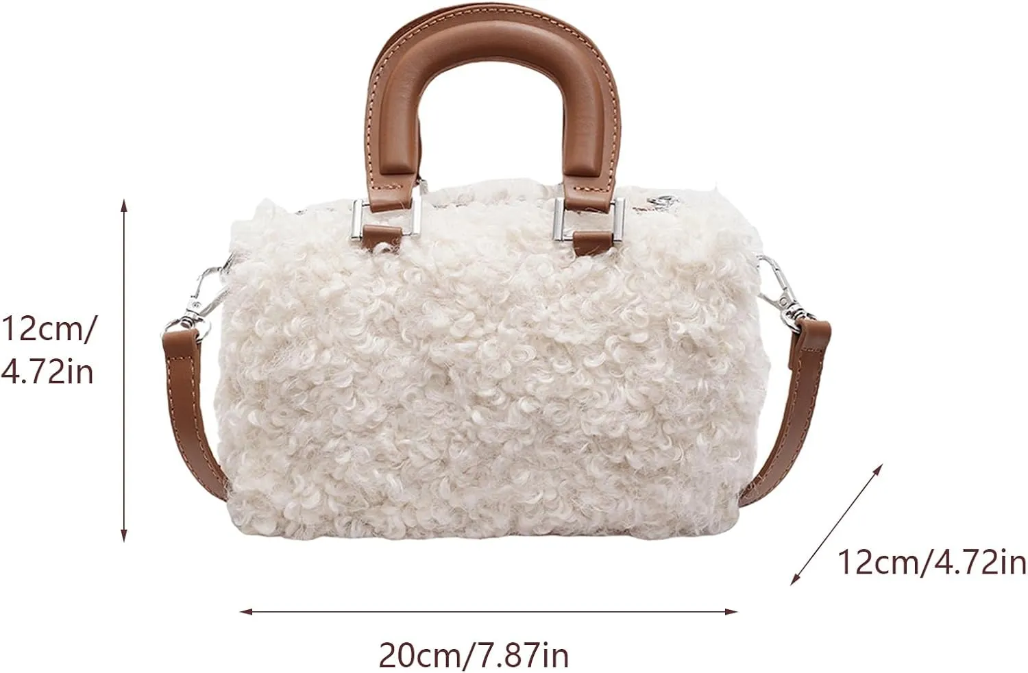Faux Fur Crossbody Bags for Women, Fluffy Top Handle Shoulder Bags, Plush Shoulder Bag Crossbody Bag Handbag